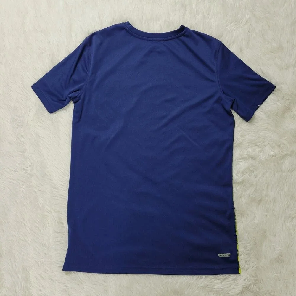Old‎ Navy Active Kids Boys XL TG 14 16 Go Dry Camo Athletic T Shirt Blue Green